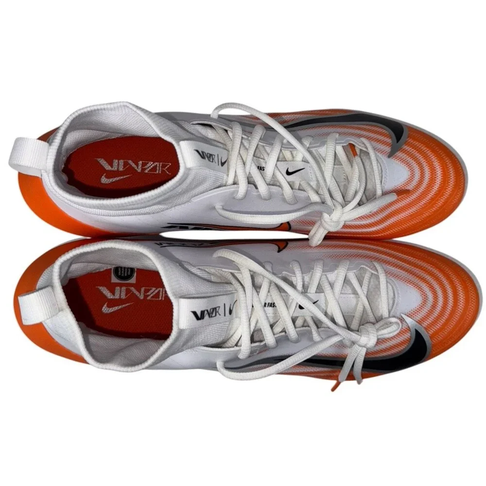 Nike Mens Size 16 Football Cleats Air Zoom Vapor Pro 1 White Orange HM8850-103